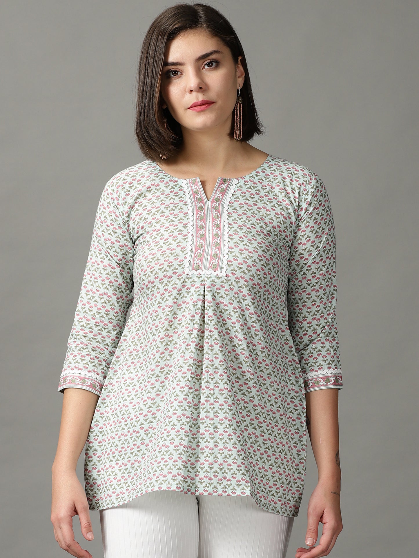 Floral Print Cotton Kurti