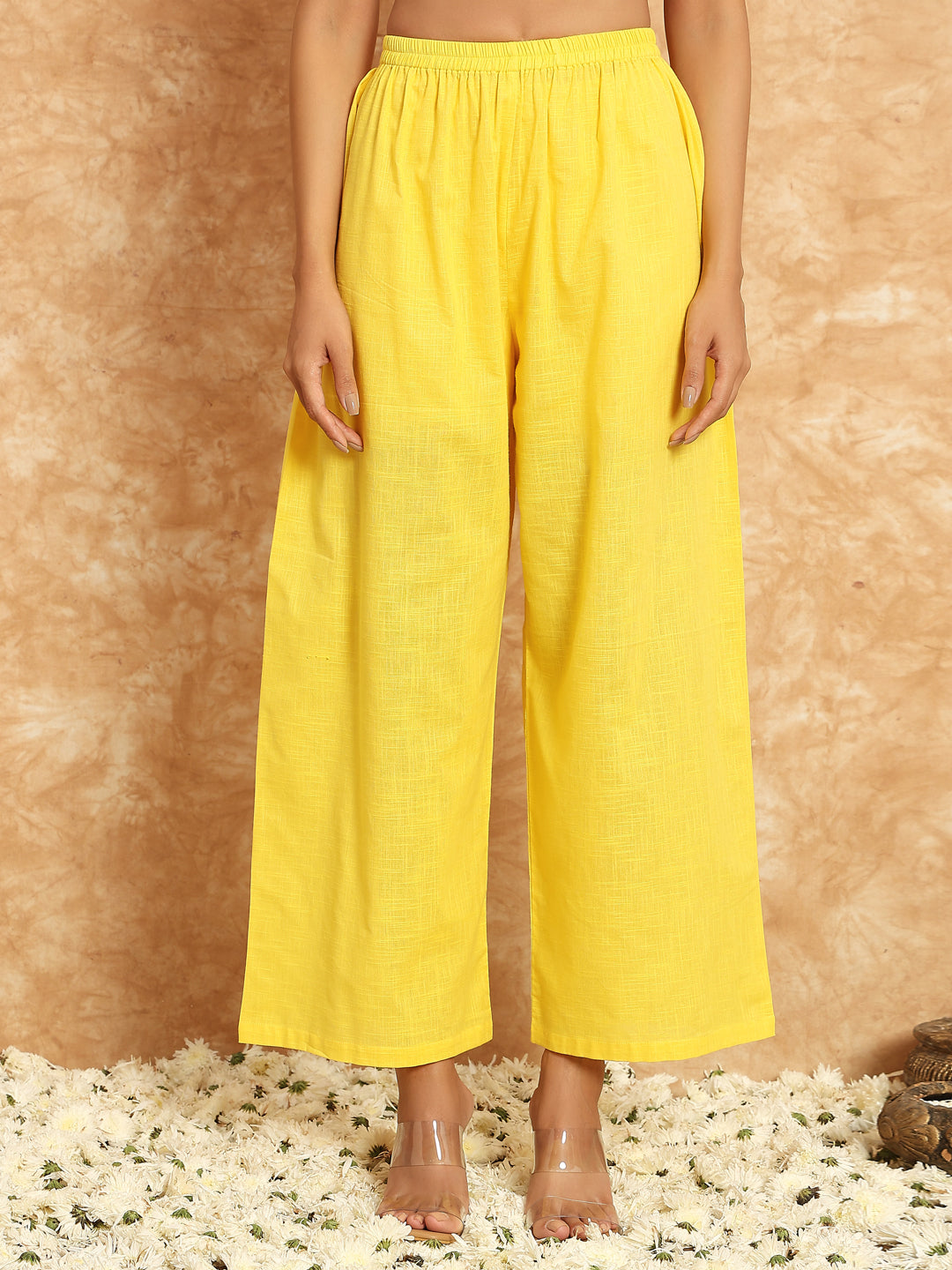 Yellow khadi cotton kurta set