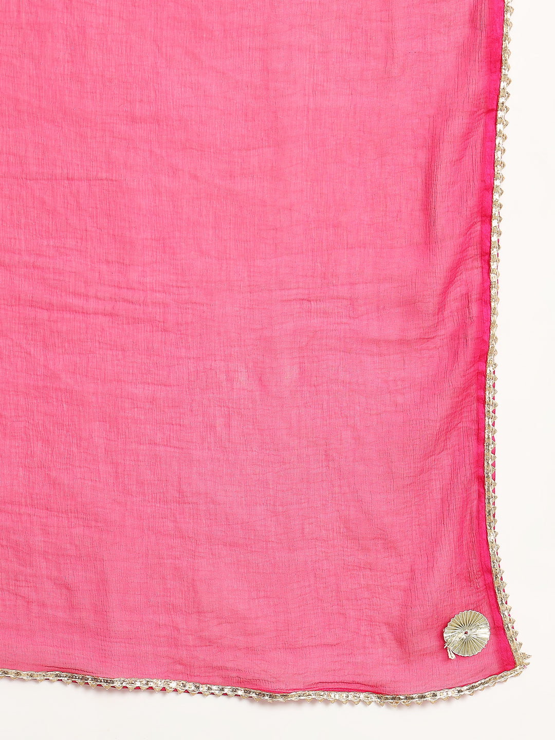 pink cotton anarkali kurta set with dupatta