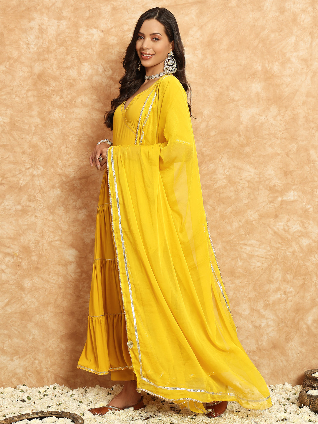 yellow modal nayra gottapati kurta set with dupatta