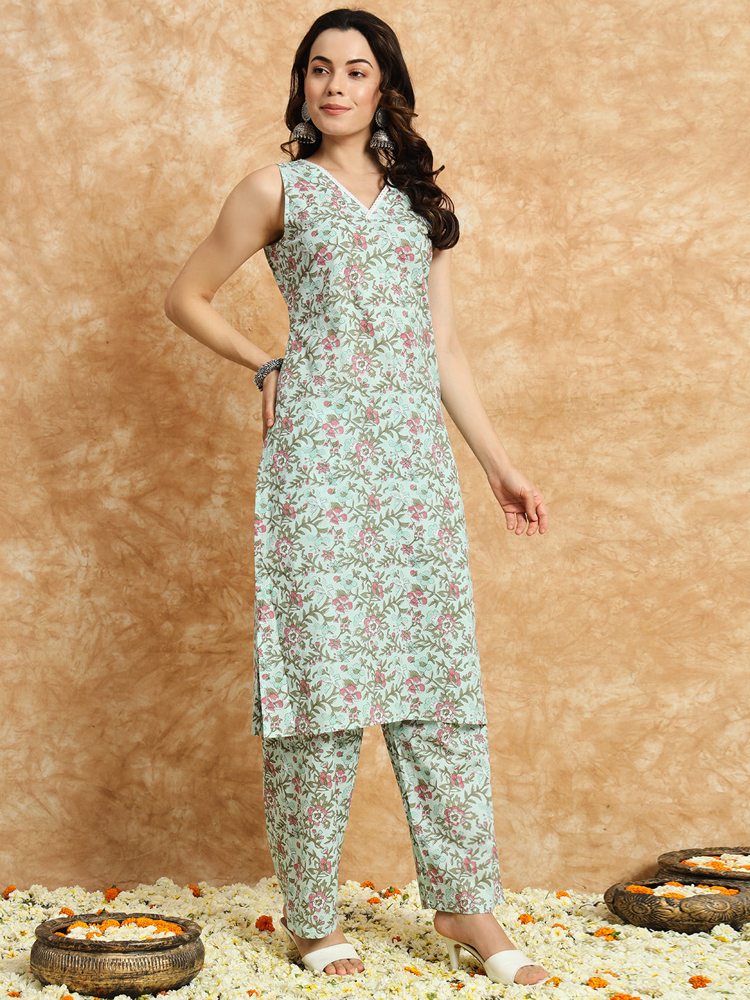 Women Printed Cotton Suit Set