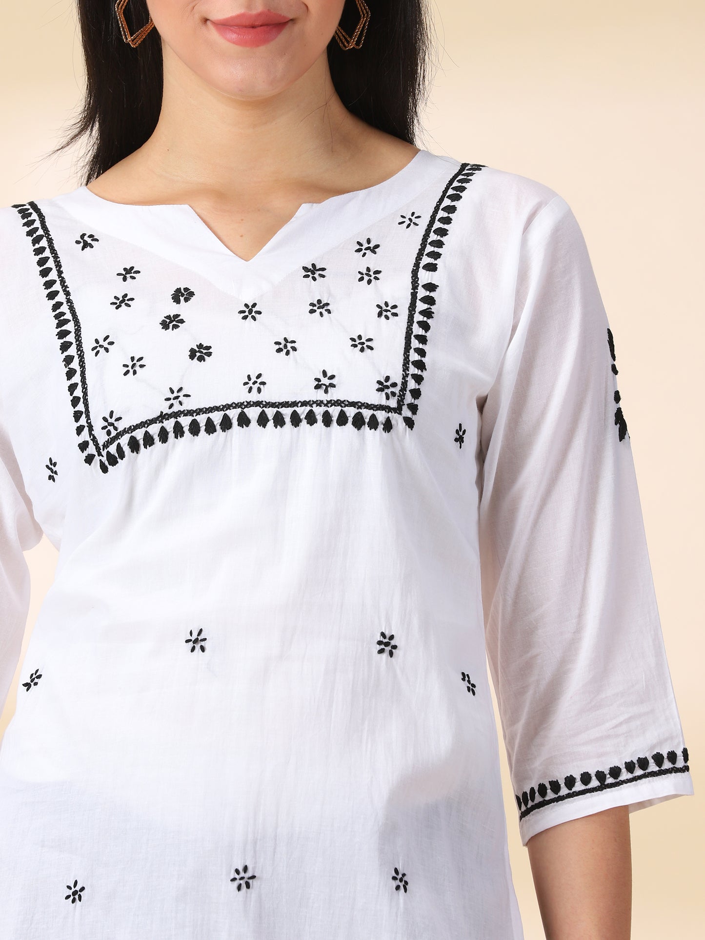 Chikankari White Cotton Kurta