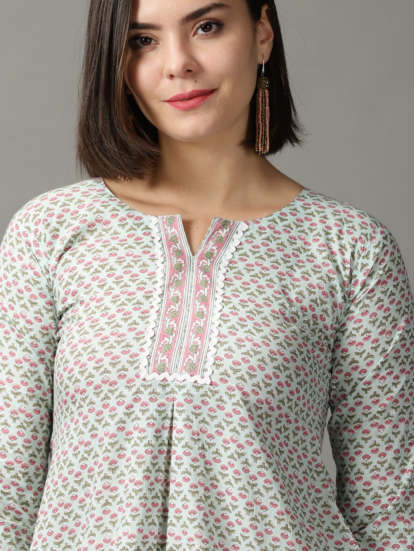 Floral Print Cotton Kurti