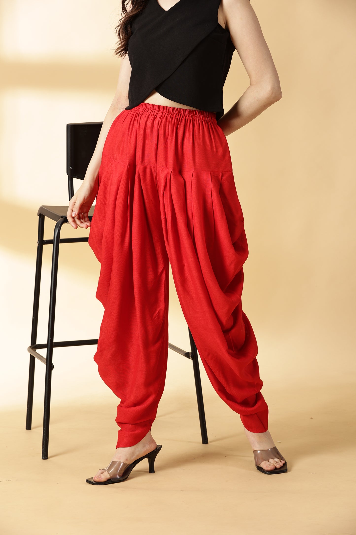 Women Red Reyon Dhoti