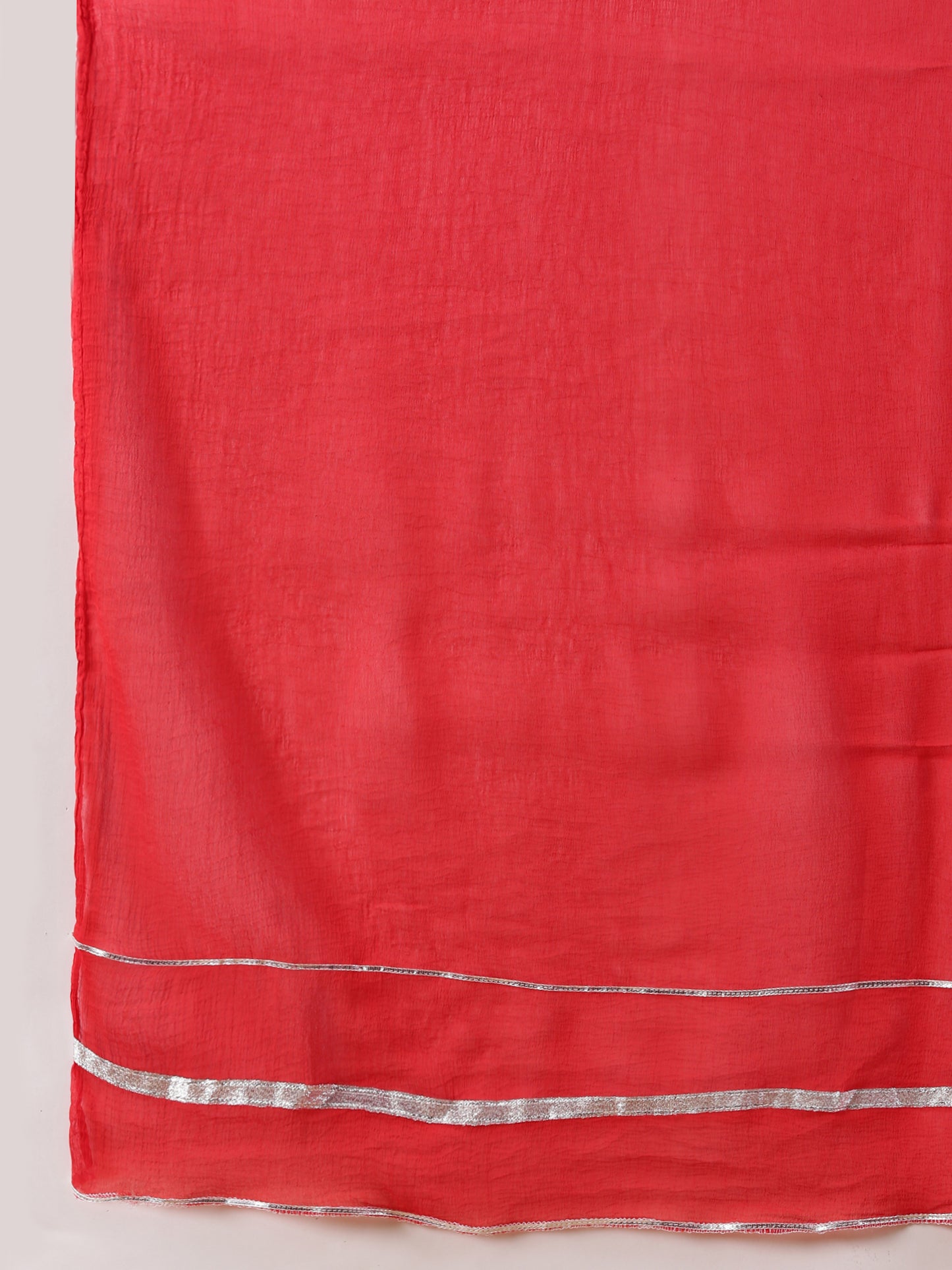 Women Red Reyon Alia Cut Kurta With Palazzos & Dupatta