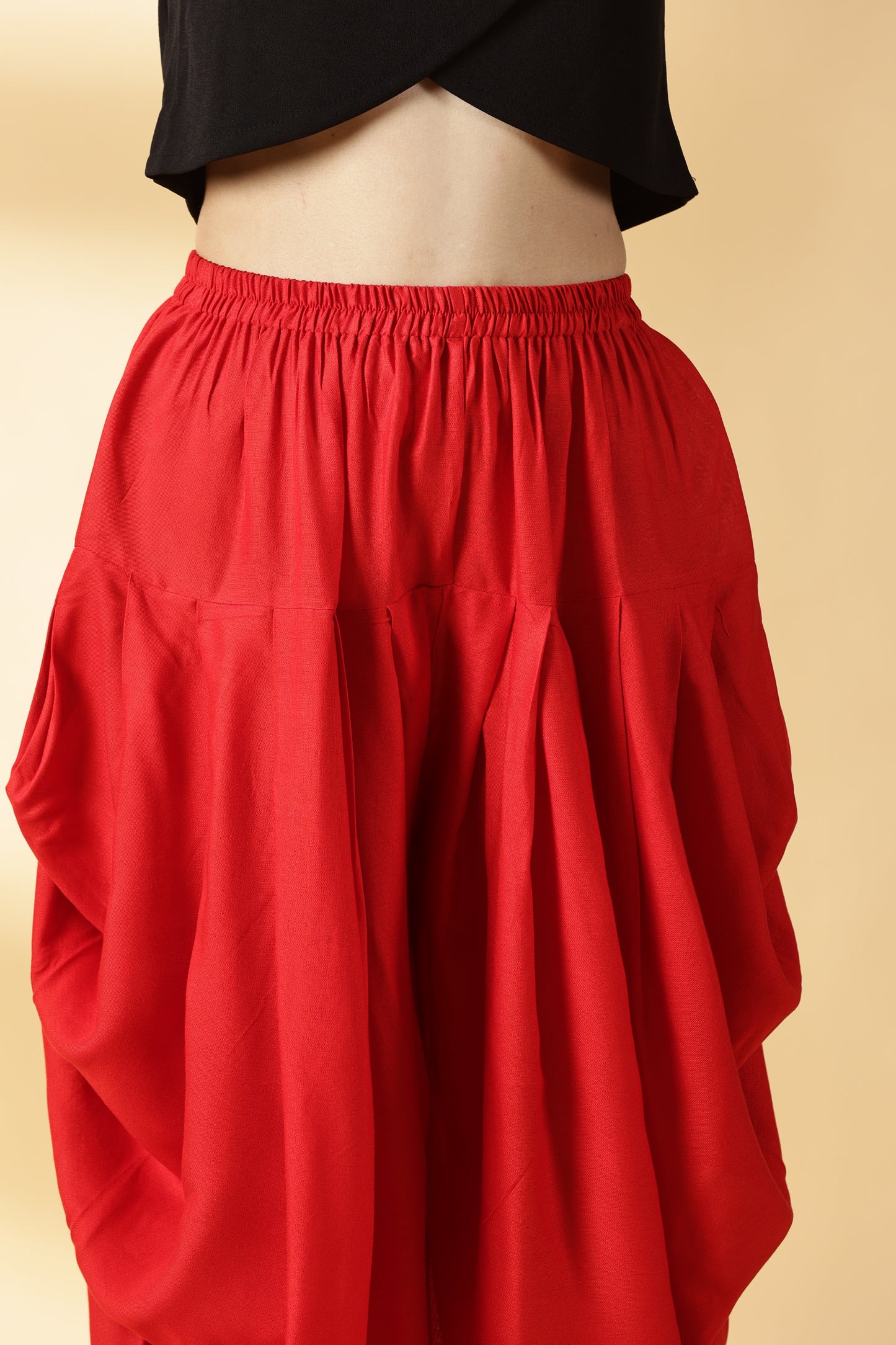 Women Red Reyon Dhoti